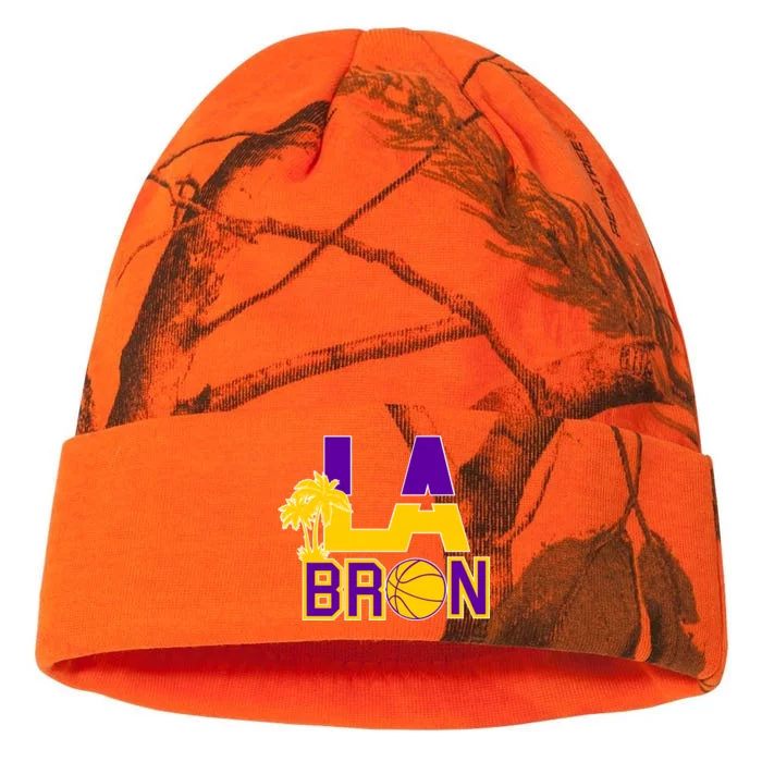 LA Bron Basketball Palm Tree Logo Kati - 12in Camo Beanie