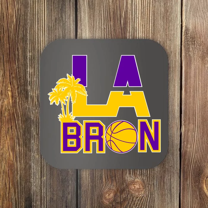 LA Bron Basketball Palm Tree Logo Coaster