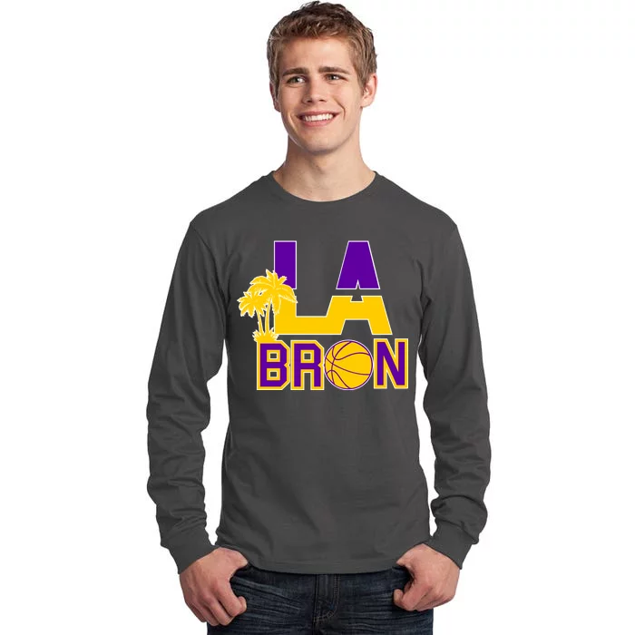 LA Bron Basketball Palm Tree Logo Tall Long Sleeve T-Shirt