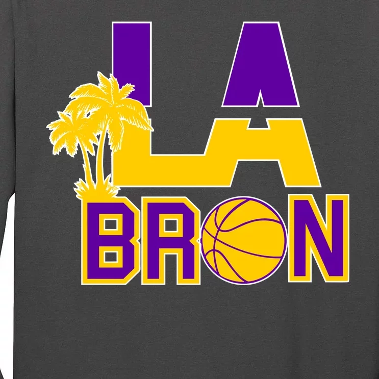 LA Bron Basketball Palm Tree Logo Tall Long Sleeve T-Shirt