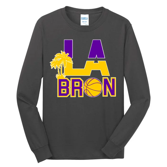 LA Bron Basketball Palm Tree Logo Tall Long Sleeve T-Shirt