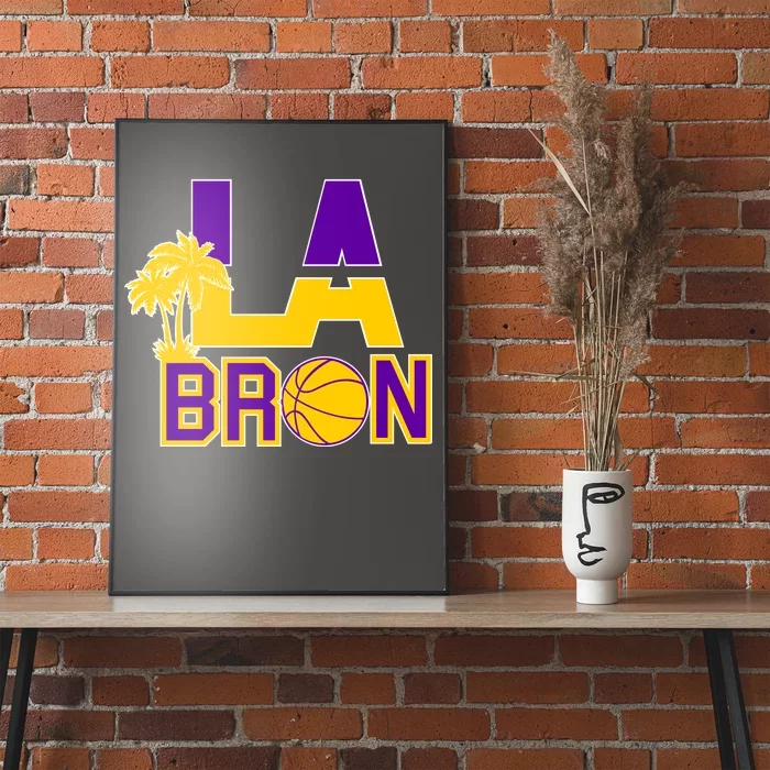 LA Bron Basketball Palm Tree Logo Poster