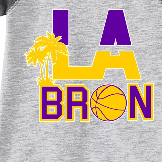 LA Bron Basketball Palm Tree Logo Infant Baby Jersey Bodysuit