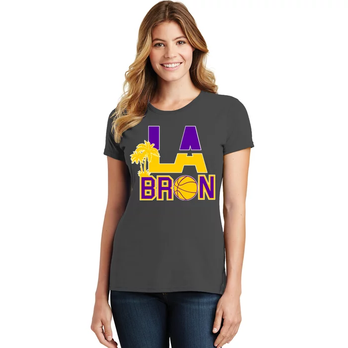 LA Bron Basketball Palm Tree Logo Women's T-Shirt