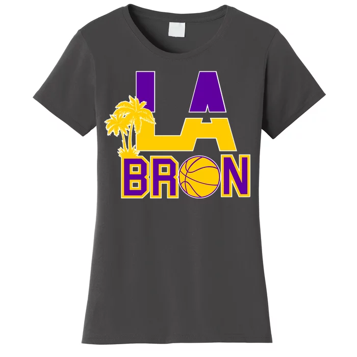 LA Bron Basketball Palm Tree Logo Women's T-Shirt