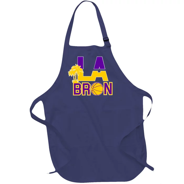 LA Bron Basketball Palm Tree Logo Full-Length Apron With Pocket