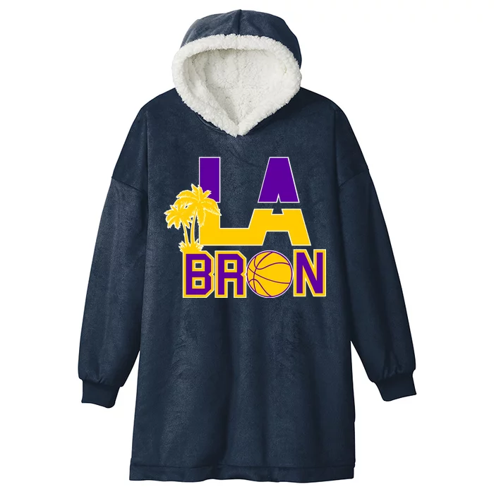 LA Bron Basketball Palm Tree Logo Hooded Wearable Blanket