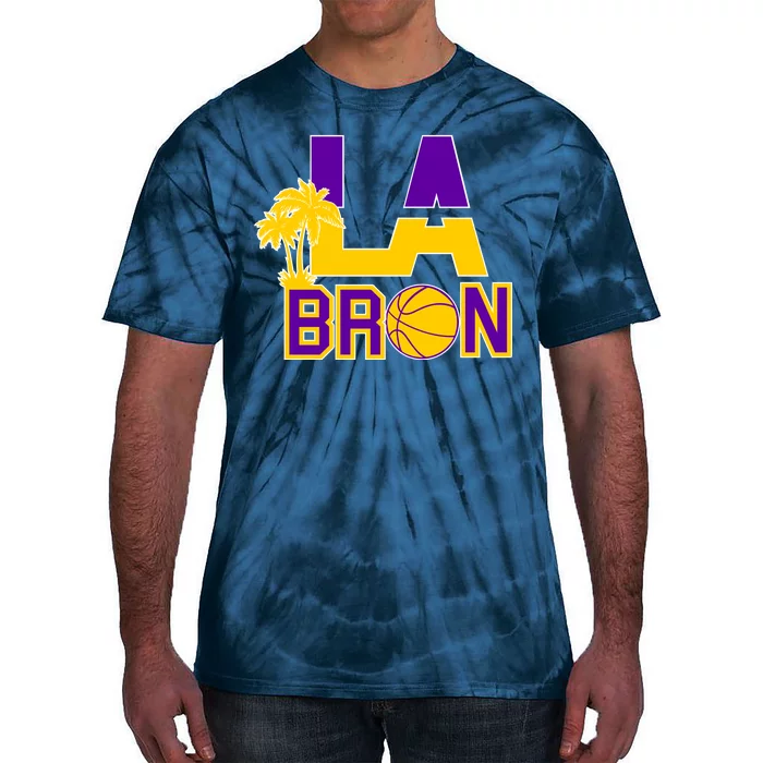 LA Bron Basketball Palm Tree Logo Tie-Dye T-Shirt