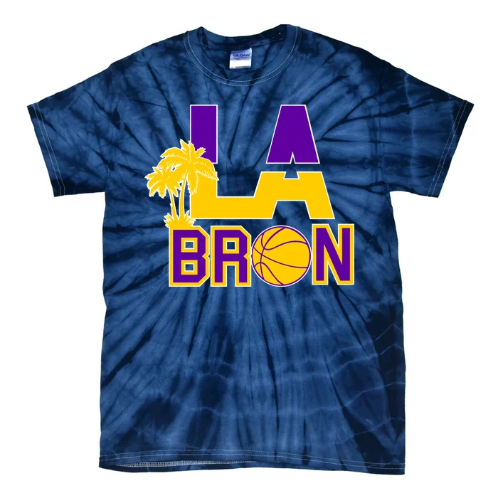 LA Bron Basketball Palm Tree Logo Tie-Dye T-Shirt