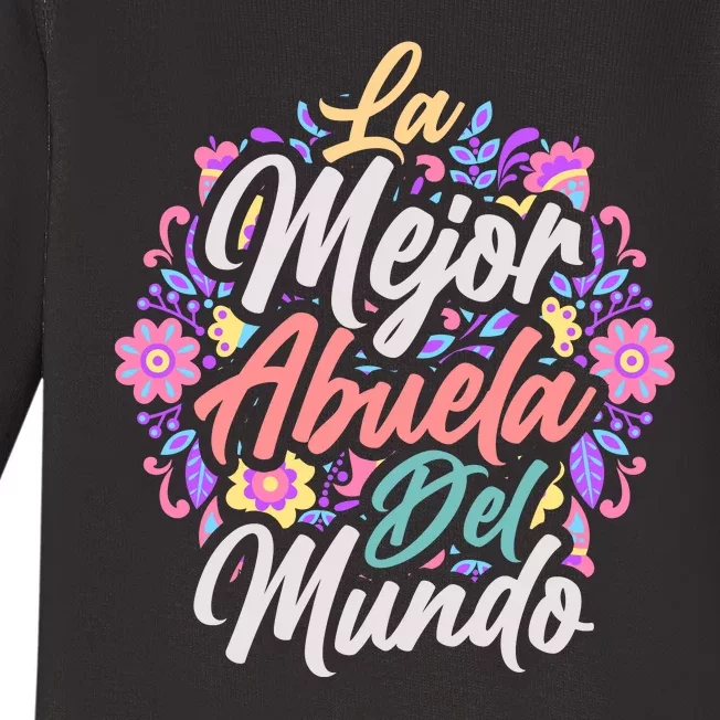 La Mejor Abuela del Mundo Hispanic Grandma & Mother's Day Baby Long Sleeve Bodysuit