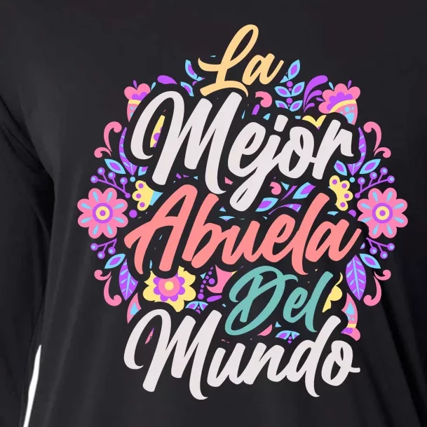 La Mejor Abuela del Mundo Hispanic Grandma & Mother's Day Cooling Performance Long Sleeve Crew