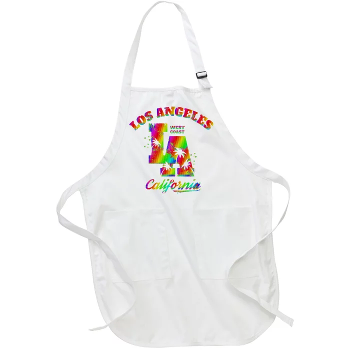 LA Retro Los Angeles Colors Full-Length Apron With Pocket