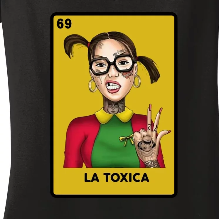 La Toxica 69 Lottery Card Women's V-Neck T-Shirt