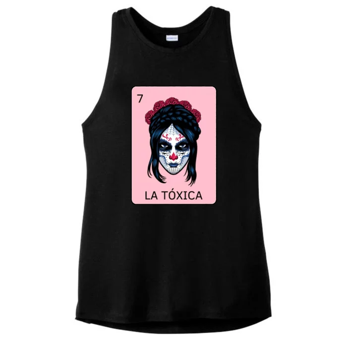 La Toxica Sugar Skull Ladies Tri-Blend Wicking Tank