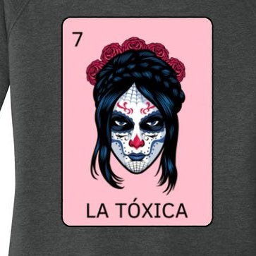 La Toxica Sugar Skull Women’s Perfect Tri Tunic Long Sleeve Shirt