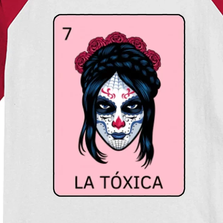 La Toxica Sugar Skull Kids Colorblock Raglan Jersey