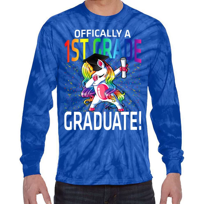 Ly A 1St Grade Graduate Unicorn Cute Gift Tie-Dye Long Sleeve Shirt