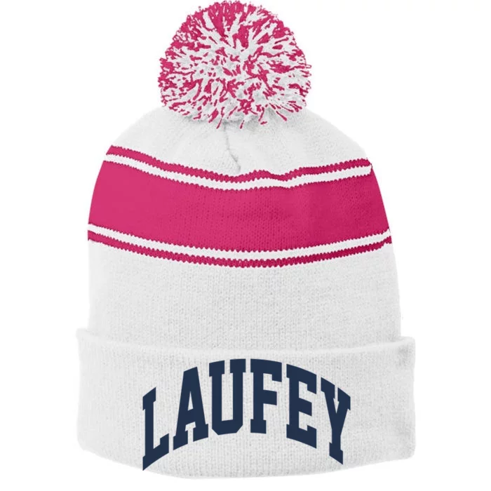 Laufey Academia 2024 Stripe Pom Pom Beanie