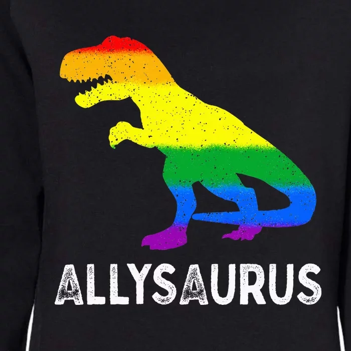 Lgbt Ally Allysaurus Rainbow Dinosaur Pride Month Womens California Wash Sweatshirt