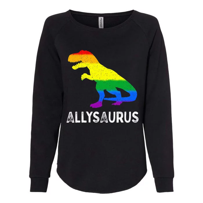 Lgbt Ally Allysaurus Rainbow Dinosaur Pride Month Womens California Wash Sweatshirt