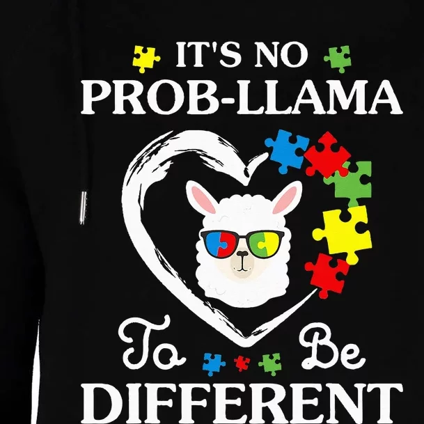 Llama Autism Awareness Gift Be A Little Different Womens Funnel Neck Pullover Hood