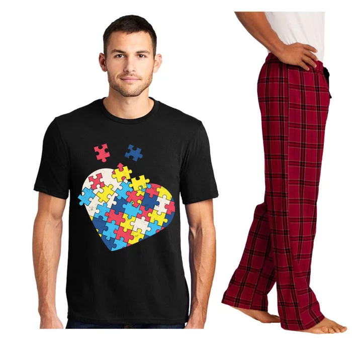 Love Autism Awareness Puzzle Pieces Gift Design Idea Great Gift Pajama Set