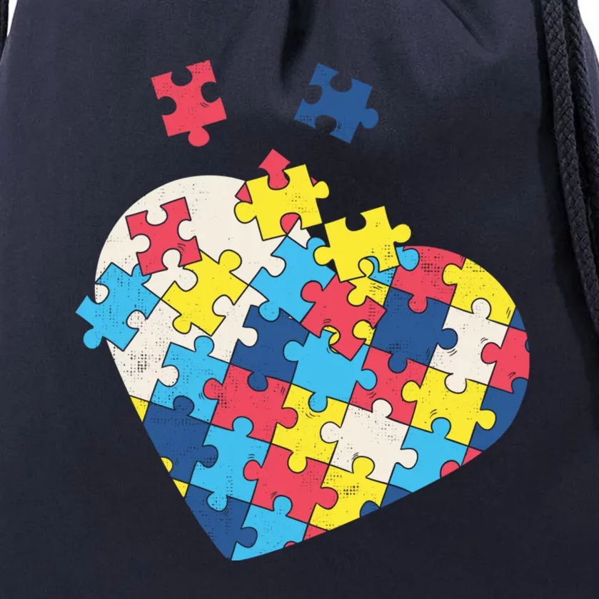 Love Autism Awareness Puzzle Pieces Gift Design Idea Great Gift Drawstring Bag