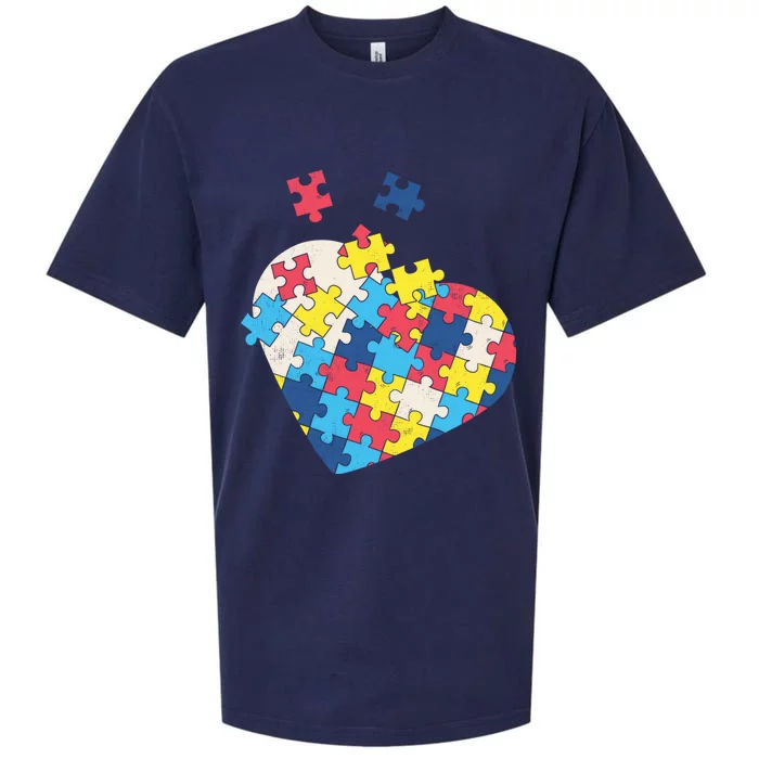 Love Autism Awareness Puzzle Pieces Gift Design Idea Great Gift Sueded Cloud Jersey T-Shirt