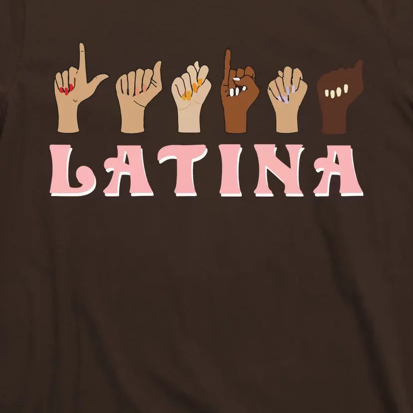 Latina ASL American Sign Language Latina Power ASL Teacher T-Shirt