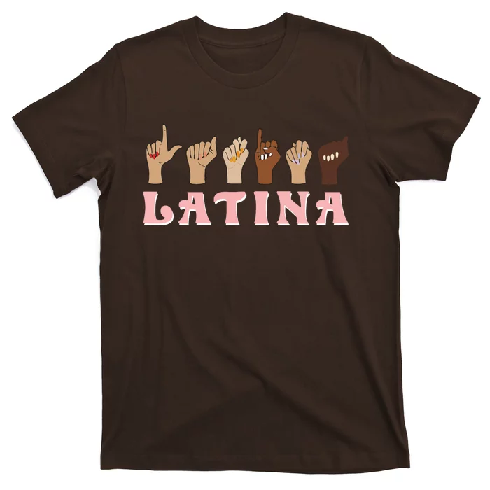 Latina ASL American Sign Language Latina Power ASL Teacher T-Shirt