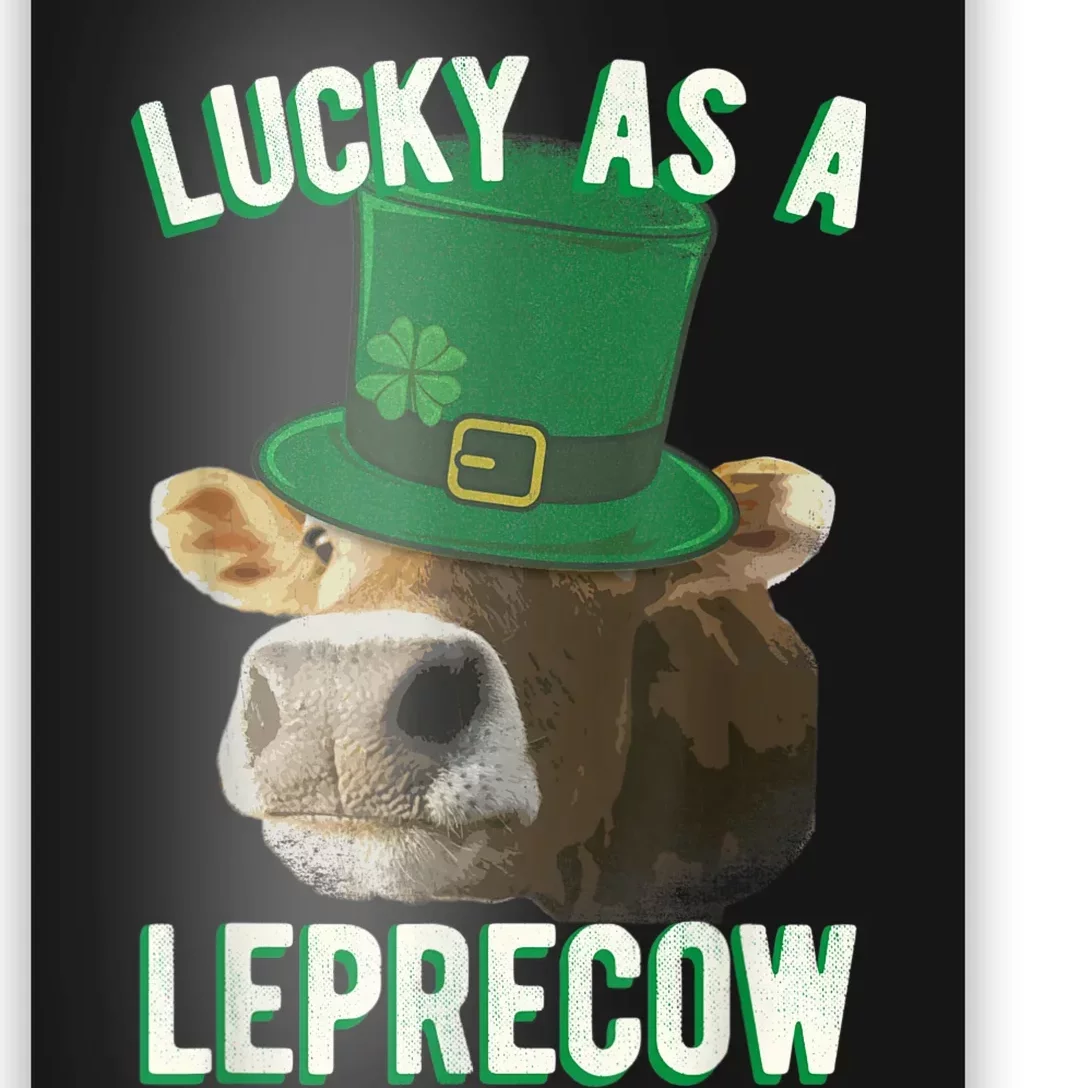 Lucky As A Leprecow Cute Cow Leprechaun MashUp St. Paddy's Poster