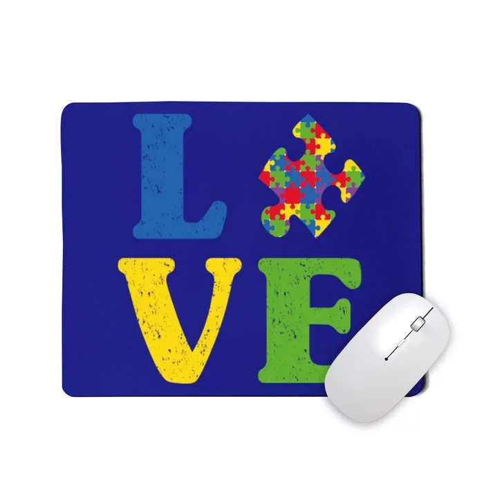 Love Autism Awareness Autistic Puzzle Piece Gift Mousepad