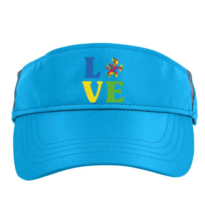 Love Autism Awareness Autistic Puzzle Piece Gift Adult Drive Performance Visor