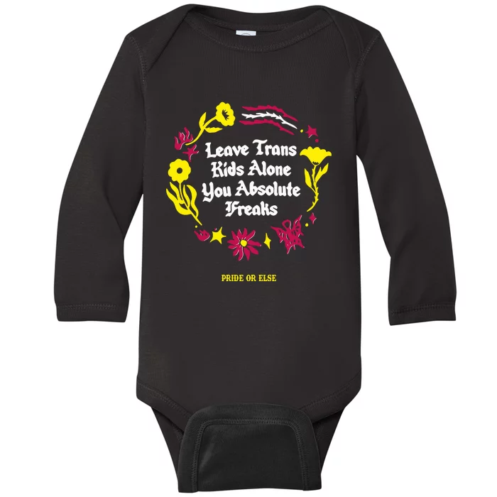 Leave Alone Absolute Freaks Floral Baby Long Sleeve Bodysuit