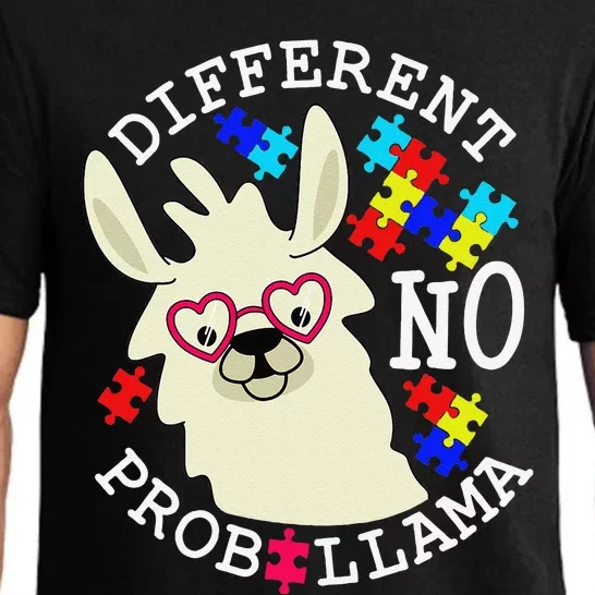 Llama Autism Awareness Different No Probllama Drama Funny Pajama Set