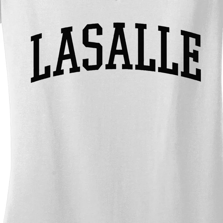 Lasalle Arch Athletic College University Alumni Style Women's V-Neck T-Shirt