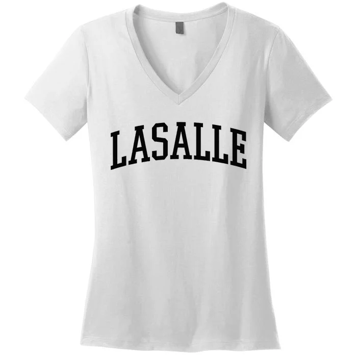 Lasalle Arch Athletic College University Alumni Style Women's V-Neck T-Shirt