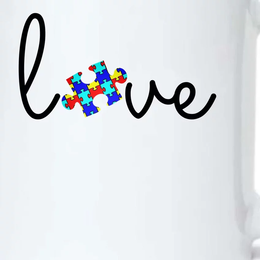 Love Autism Awareness Puzzle Piece Black Color Changing Mug