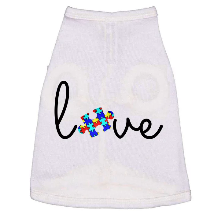 Love Autism Awareness Puzzle Piece Doggie Tank