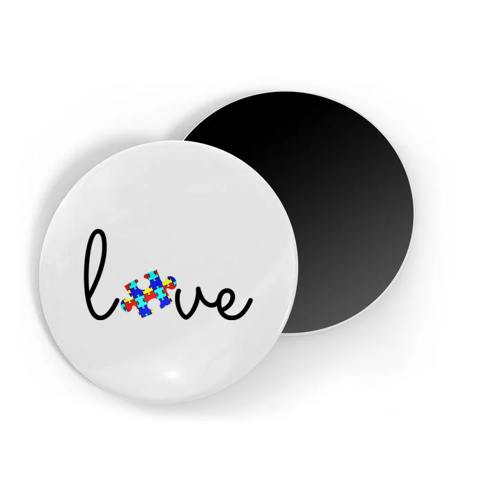 Love Autism Awareness Puzzle Piece Magnet