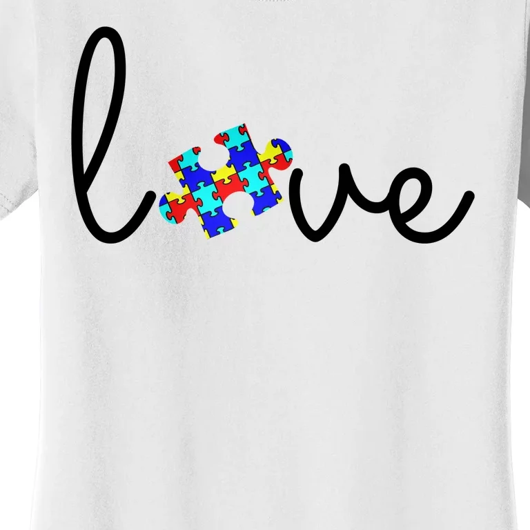 Love Autism Awareness Puzzle Piece Women's T-Shirt