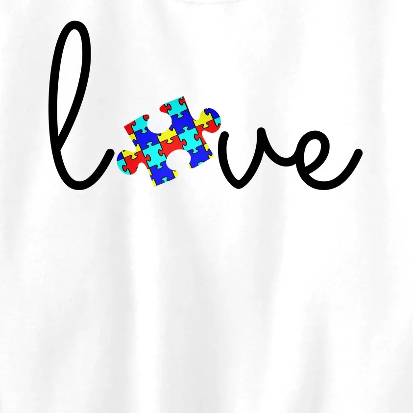 Love Autism Awareness Puzzle Piece Kids Sweatshirt