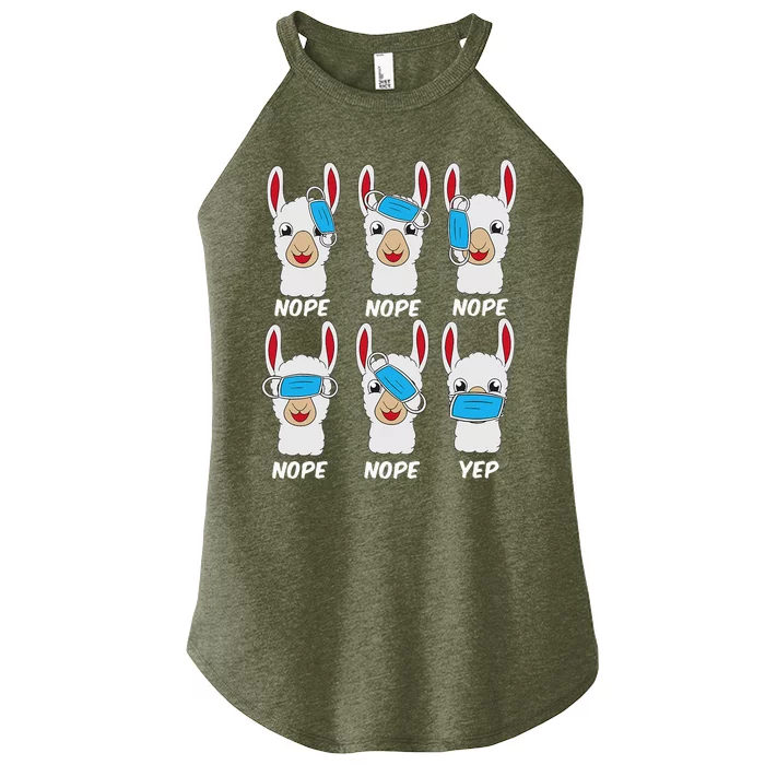 llama and alpaca with mask teacher with mask virtual class Women’s Perfect Tri Rocker Tank