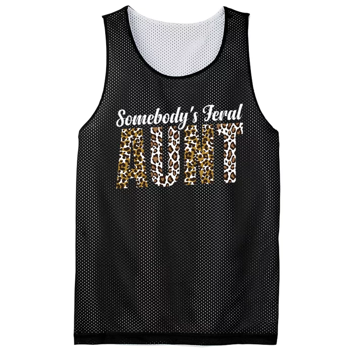 Leopard Auntie Aunt Baby Announcement Mesh Reversible Basketball Jersey Tank