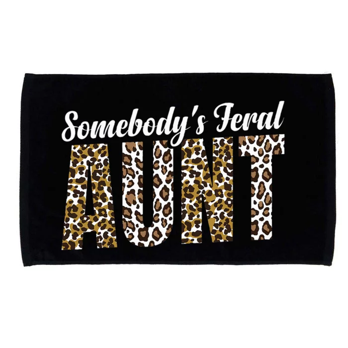 Leopard Auntie Aunt Baby Announcement Microfiber Hand Towel