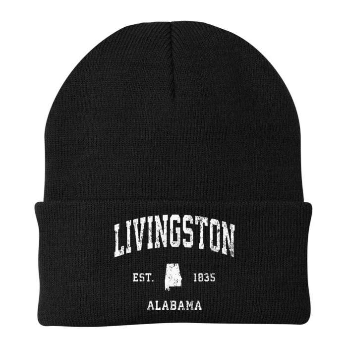 Livingston Alabama Al Vintage Athletic Sports Design Knit Cap Winter Beanie