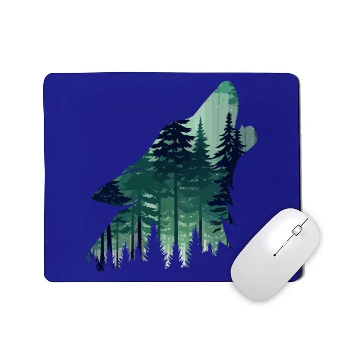 Landscape Animal Art Nature Forest Hiking Howling Wolf Gift Mousepad