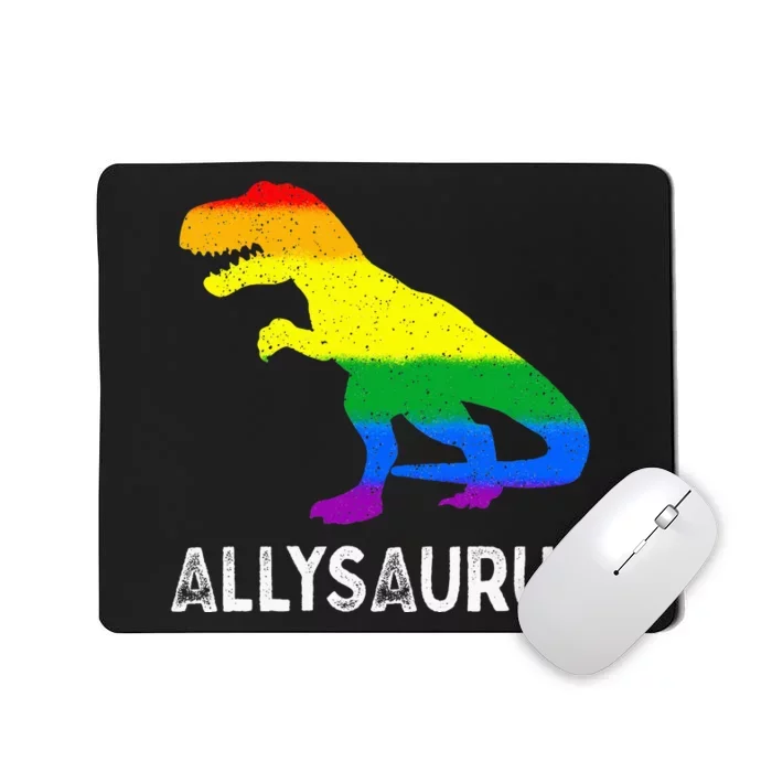 Lgbt Ally Allysaurus Rainbow Dinosaur Pride Month Mousepad