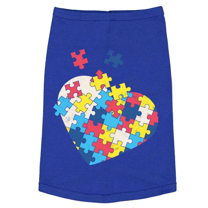 Love Autism Awareness Puzzle Pieces Gift Design Idea Gift Doggie Tank