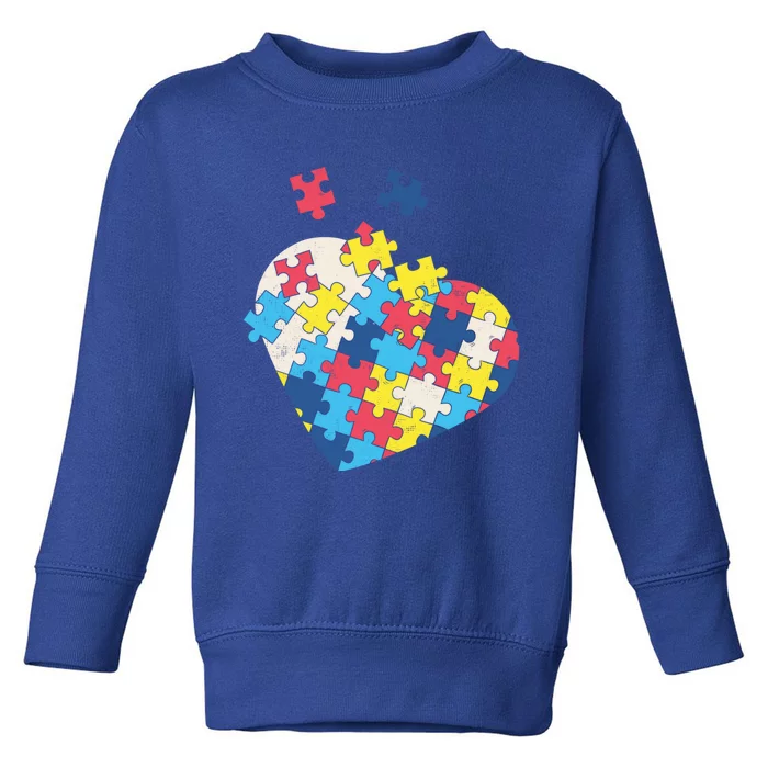 Love Autism Awareness Puzzle Pieces Gift Design Idea Gift Toddler Sweatshirt